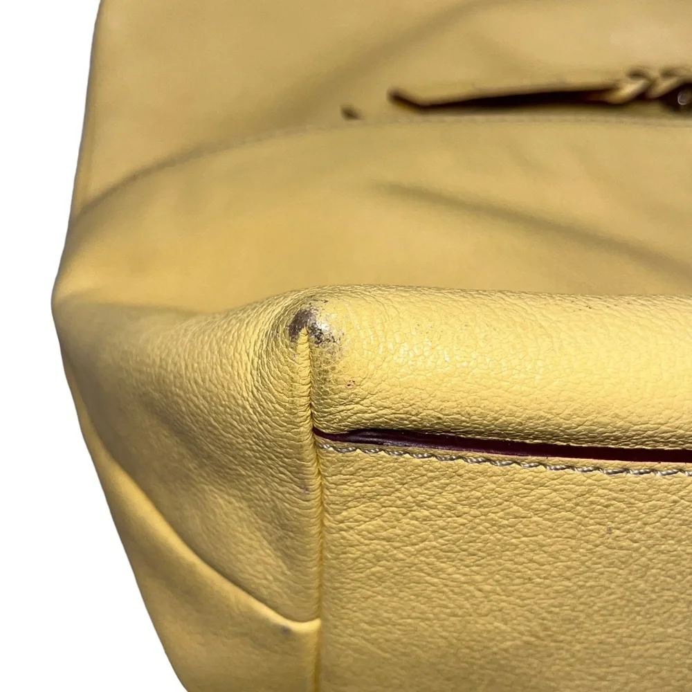 Dooney & Bourke Golden Yellow Dillen Saffian Leather Hobo Shoulder Bag